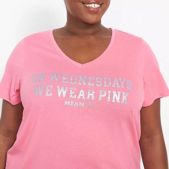 Lane Bryant Classic On Wednesdays We Wear Pink Graphic Tee - Picture 11 of 11